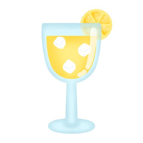 A Glass Of Lemonade With Ice Cubes And A Slice Of Lemon 42126787 Png