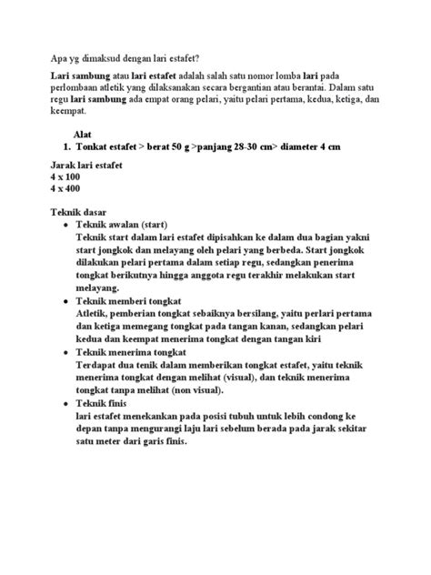 Apa Yg Dimaksud Dengan Lari Estafet Pdf