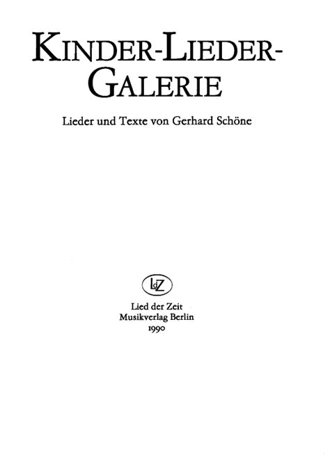 Kindergalerie Klavier Gesang Pdf Noten Von Gerhard Sch Ne