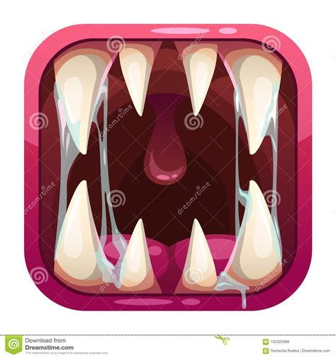 Predator Mouth App Icon Vector Illustration 102320368