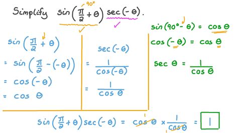 Simplifying Trigonometric Expressions Worksheet Lesson Video Simplifying Trigonometric