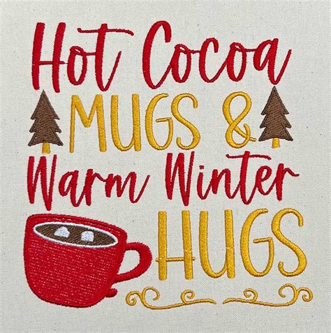 Embroidery Design Hot Cocoa Mugs