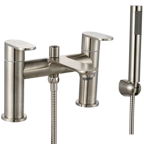 Niagara Albury Brushed Nickel Modern Deck Mounted Bath Shower Mixer Tap