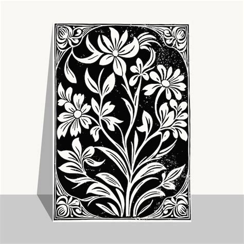 Premium Vector Art Nouveau Poster Pattern Template Artistic Linocut