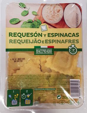 Ravioli De Reques N Y Espinacas Hacendado De Mercadona Info Precio Y