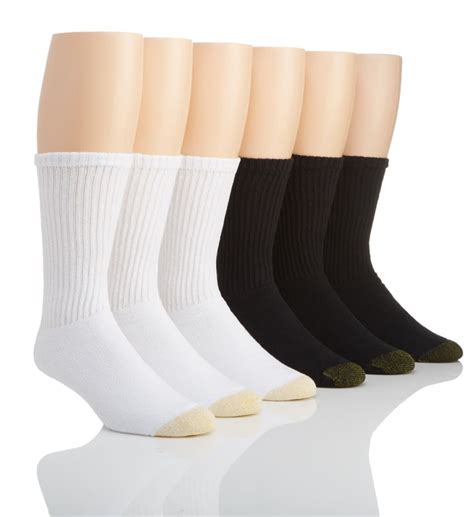 Gold Toe Adult Mens Full Cushion Cotton Crew Casual Socks 6 Pack