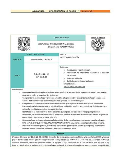 Cédula sobre el tema infecciones en cirugía IOVANNY CRUZ OJEDA uDocz