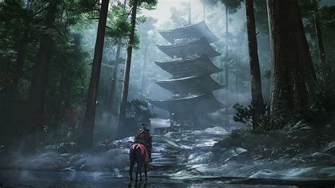 HD wallpaper: man riding horse surrounded by forest digital wallpaper, Ghost of Tsushima ...