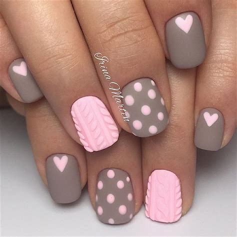 February Nails Ideas Valentines Day Short