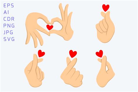 Korean Finger Heart Love Symbol Vector Grafik Von Joharium Creative