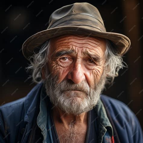 Premium Ai Image An Old Man With A Hat On His Head