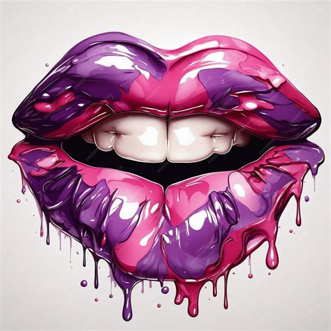 Premium Ai Image Lips Melted Sublimation Vector Illustration