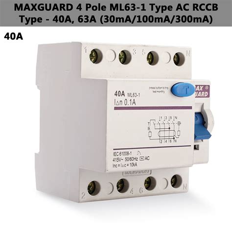 Maxguard A A A Pole Pole Ma Ma Ma Type Ac Rccb