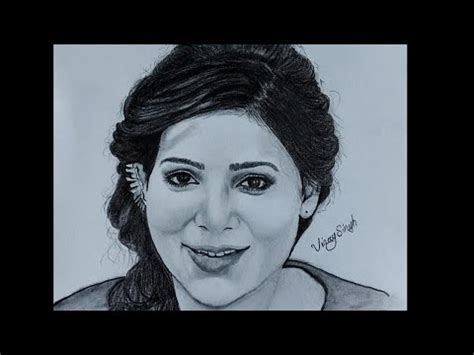 How To Draw Realistic Portrait Of Samantha Ruth Prabhu Pencil Art