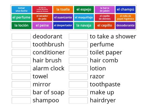 Vocabularia De La Rutina Diaria Match Up