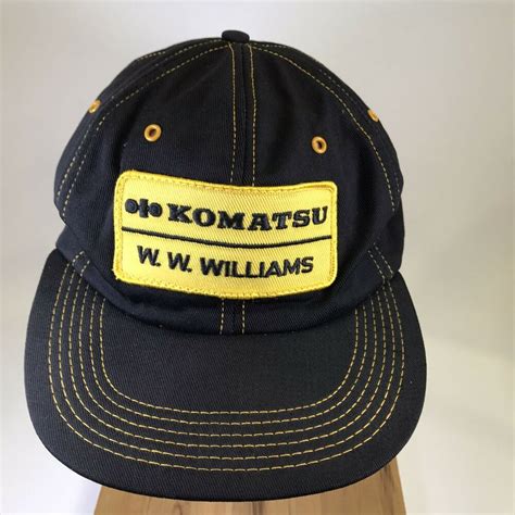 Komatsu Vintage Cap Hat With Patch Black Heavy Equipment USA Tonkin