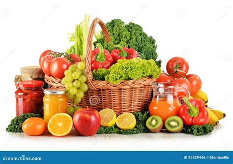 Composición Con Las Verduras Y Las Frutas Orgánicas De La Variedad En