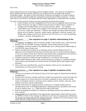 Vendor Pre Registration Pagosa Springs Farmers Market Doc Template