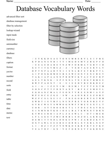 Database Vocabulary Words Word Search Wordmint