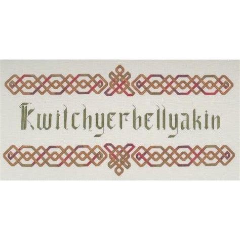 Dinky Dyes Celtic Kwitchyerbellyakin Cross Stitch Pattern Cross