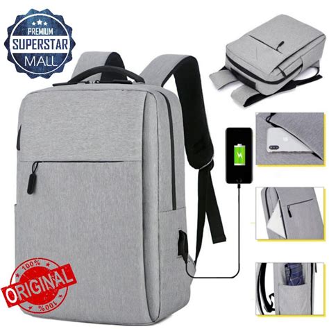 Jual Tas Ransel Laptop Dengan Slot Usb Original Kanvas Korea Style