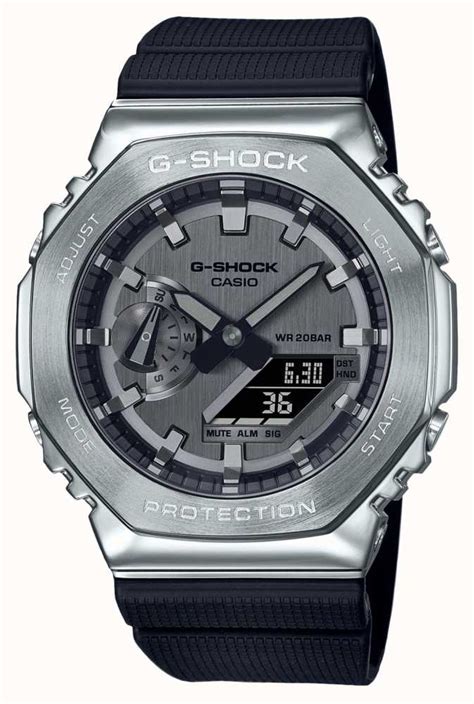 Casio G Shock Stainless Steel Case Resin Strap Watch Gm Aer