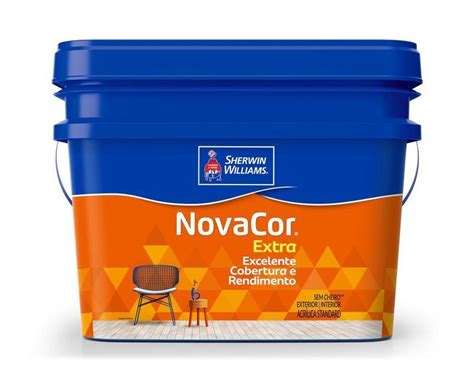 Tinta Sherwin Williams Novacor Extra Branco 12L Fosco Tinta Para