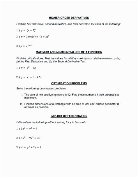 Solved Higher Order Derivatives Find The First Derivative