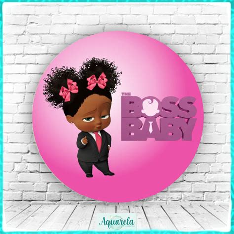 Painel Baby Boss Menina Afro Cm Diametro Aquarela