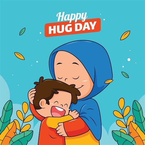 Free Vector Hand Drawn Hug Day Illustration