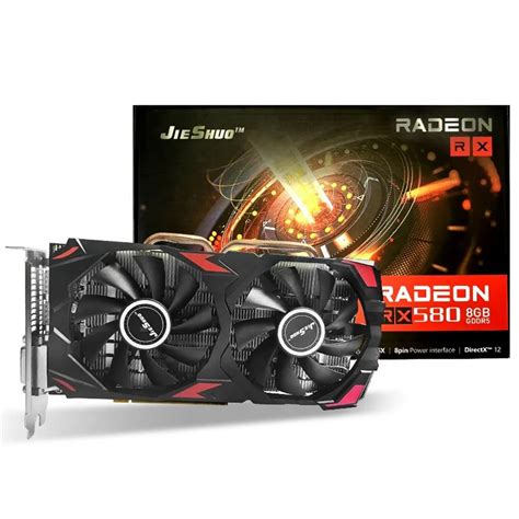 JIESHUO Graphics Cards AMD RX 580 8G For GDDR5 GPU Mining Video Card RX