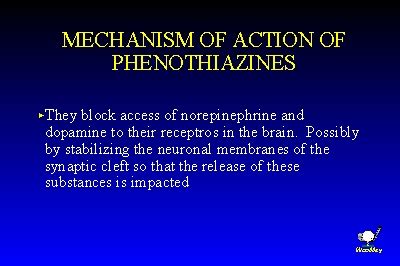 MECHANISM OF ACTION OF PHENOTHIAZINES