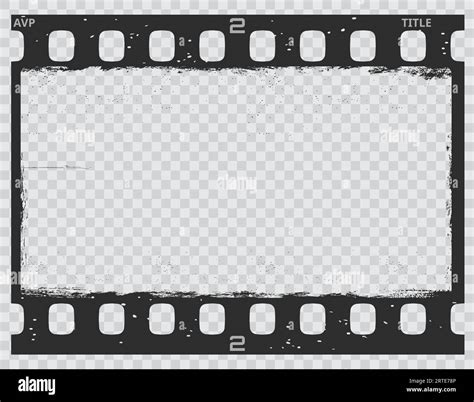 Grunge Movie Film Strip Vintage Filmstrip Frame Vector Old Photo