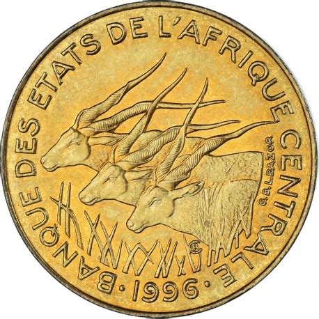 ESTADOS DEL AFRICA CENTRAL 10 FRANCOS 1996 ANTILOPES KM 9 MONEDA DE