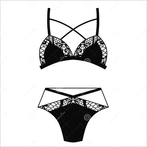 Hand Drawn Lingerie Panty And Bra Set Stock Vector Illustration Of