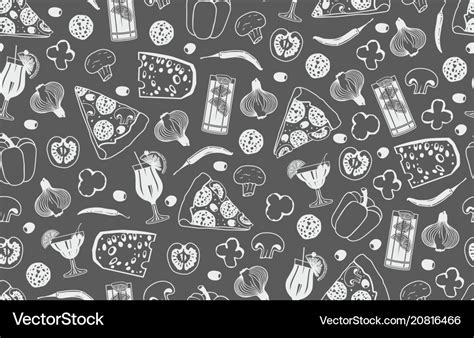 Seamless Pattern Pizza Royalty Free Vector Image