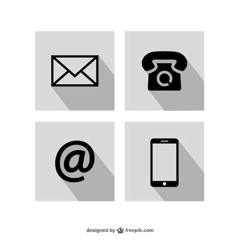 Contact icons set Vector | Free Download