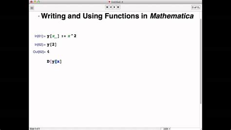 Writing And Using Your Own Functions In Mathematica Youtube