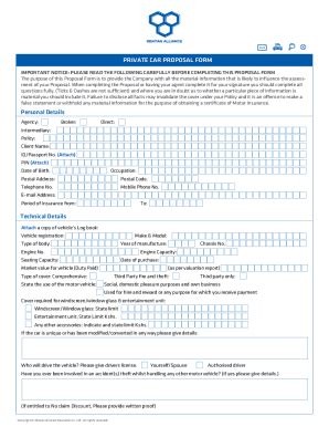 Fillable Online Farm Motor Proposal Information Andmotor Vehicle