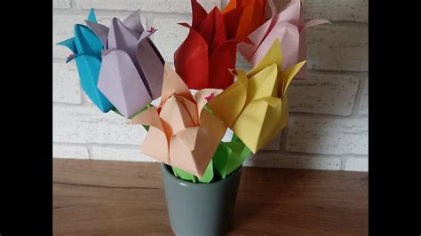 Jak Zrobi Tulipany Z Papieru Origami Youtube