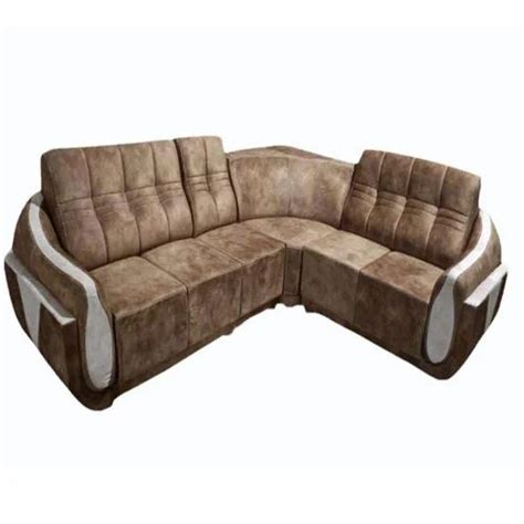 5 Seater Wooden Brown Teak Wood L Shape Sofa Without Lounger At Rs