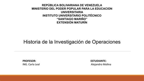 Historia de la investigación de operaciones PPT Descarga Gratuita