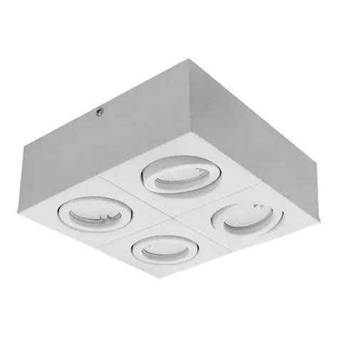 Plafon Moderno Dicroico 4 Luces Lamparas Led 28W Gu10 Frio