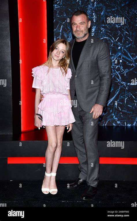Liev Schreiber, right, and daughter Kai Schreiber attend the premiere