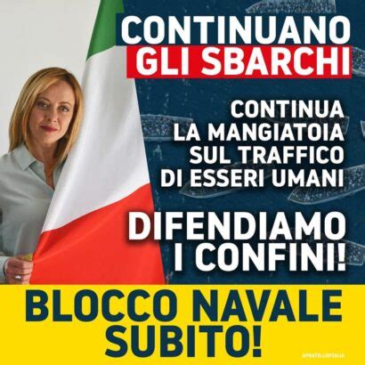 Giorgia Meloni Blocco Navale Per Fermare Limmigrazione Calndestina