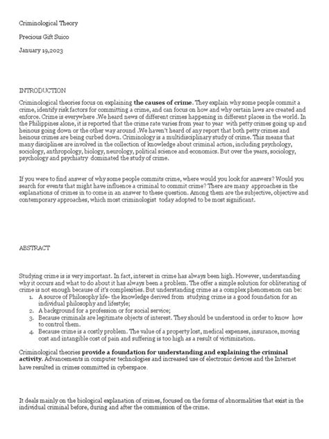 Criminological Theory | Download Free PDF | Criminology | Psychology