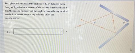 Solved Two Plane Mirrors Make The Angle A Between Chegg