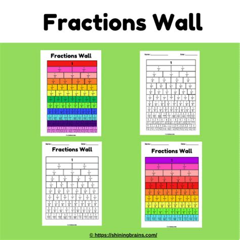 Fraction Wall Free Fun Fraction Posters For Kids Equivalent Fractions