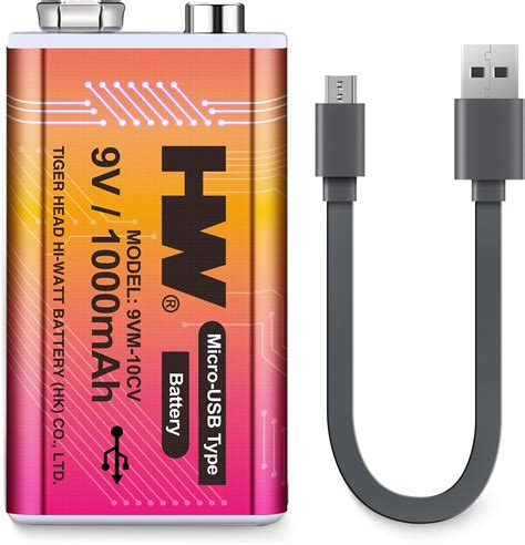 HW Long Lasting 9V Rechargeable Battery with Micro-USB India | Ubuy