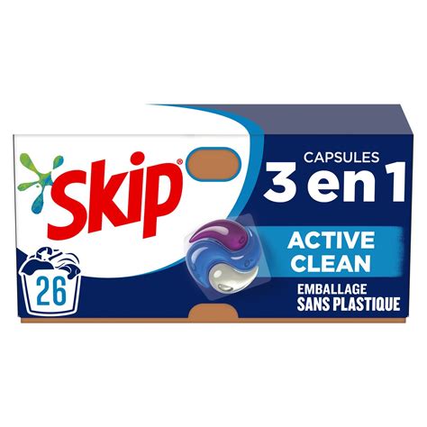 Lessive Capsule 3En1 Active Clean SKIP la boîte de 26 capsules à Prix